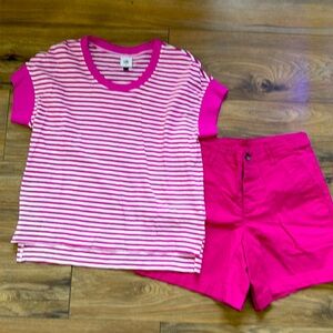 Cabi Pink Shorts and T shirt Matching Outfit
